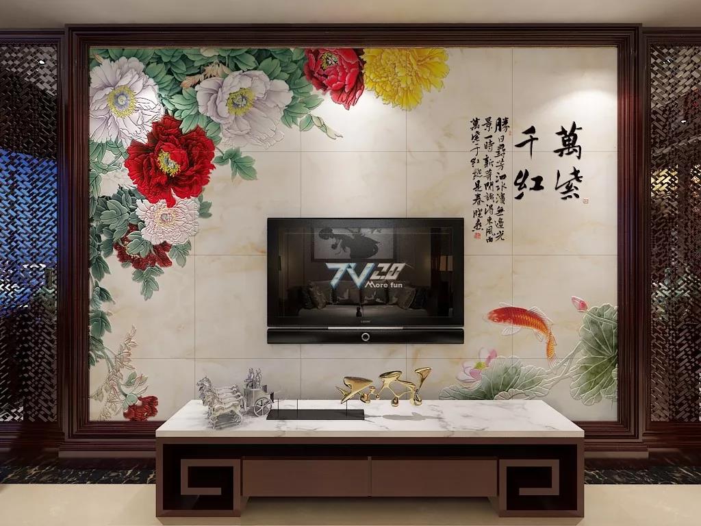 極具藝術(shù)的電視背景墻，顏值爆表